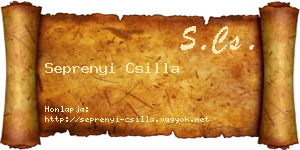 Seprenyi Csilla névjegykártya